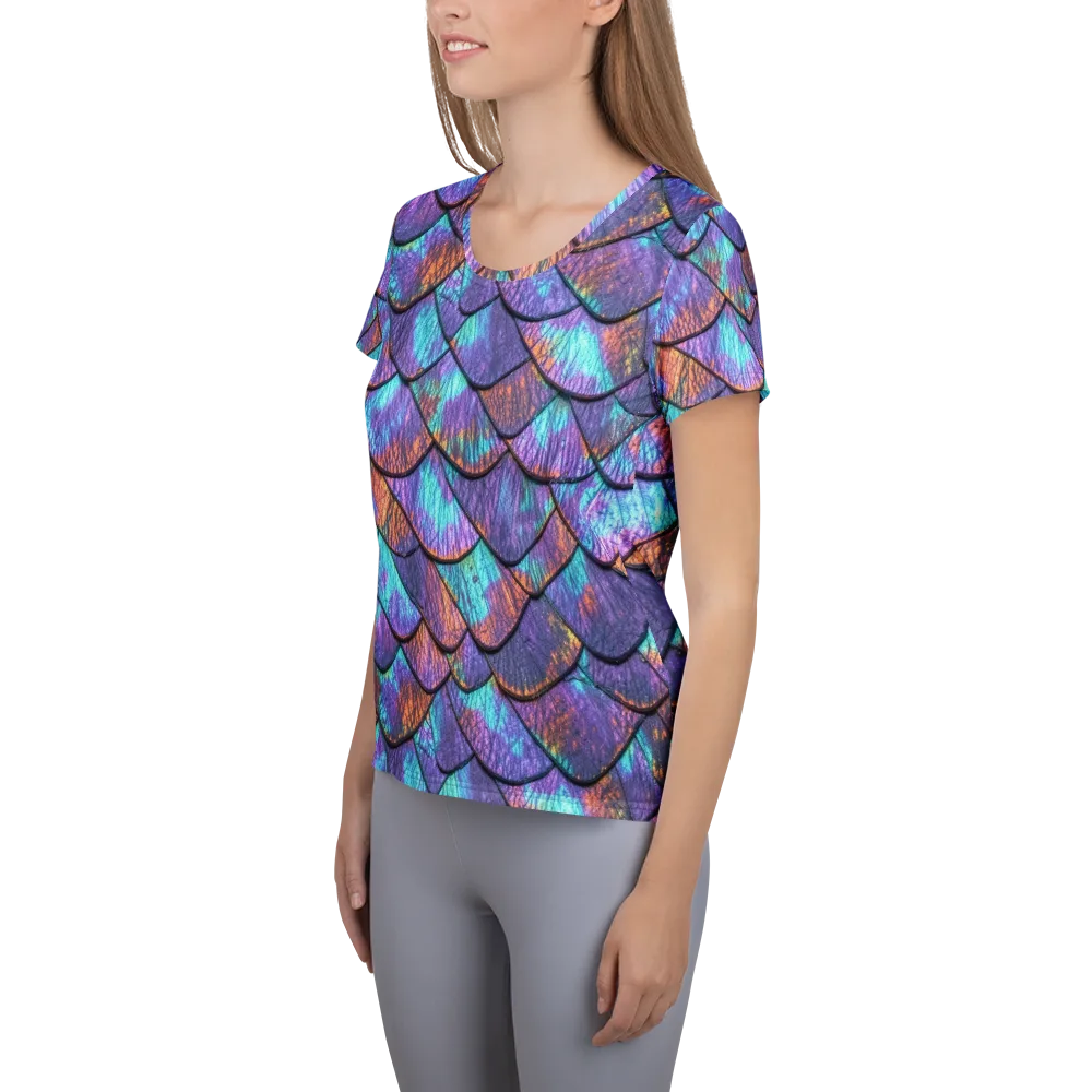 Aurora Scales on Women's Athletic T-Shirt — Left