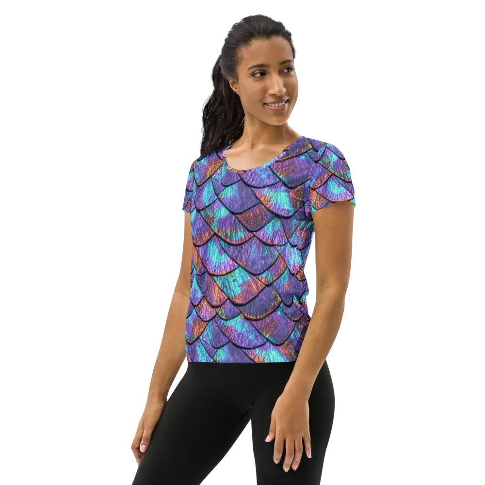 Aurora Scales on Women's Athletic T-Shirt — Left