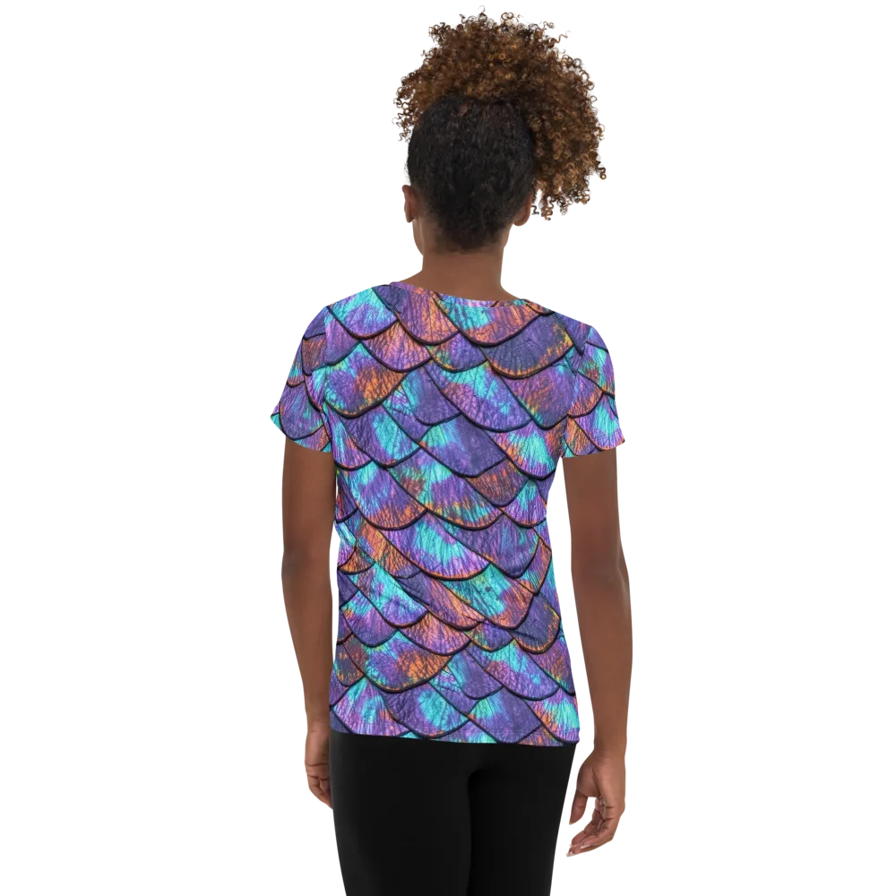 Aurora Scales on Women's Athletic T-Shirt — Back