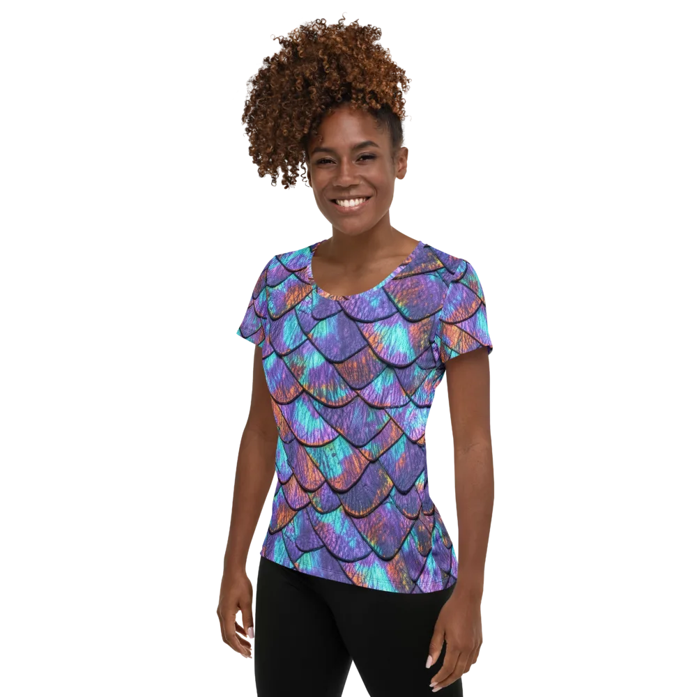 Aurora Scales on Women's Athletic T-Shirt — Left
