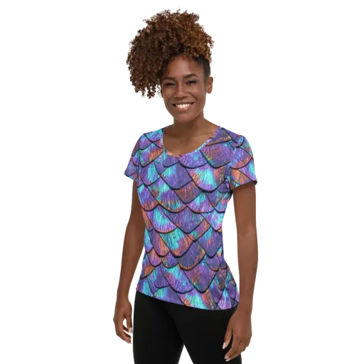 Aurora Scales on a Women's Athletic T-Shirt