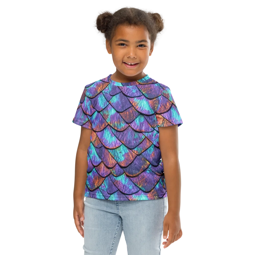 Aurora Scales on Kids Crew Neck T-Shirt — Front