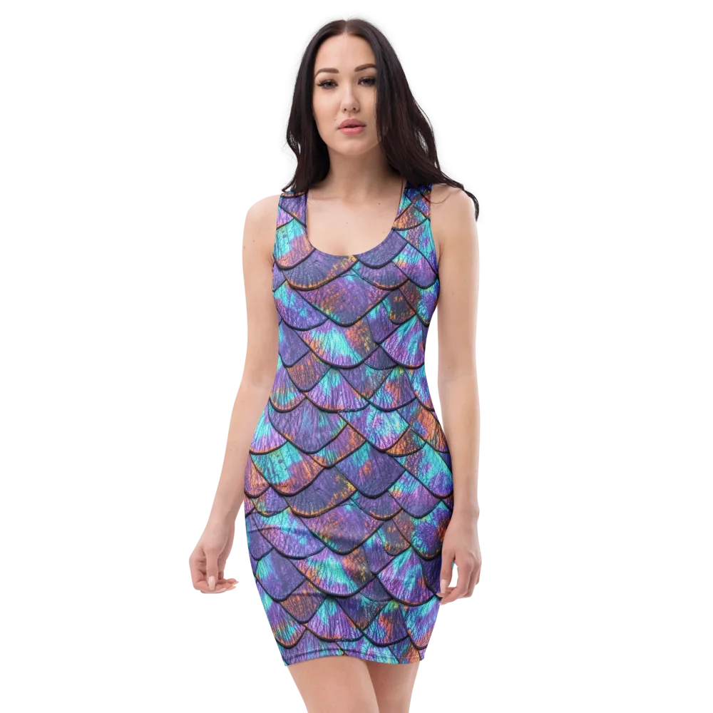 Aurora Scales on Bodycon Dress — Front