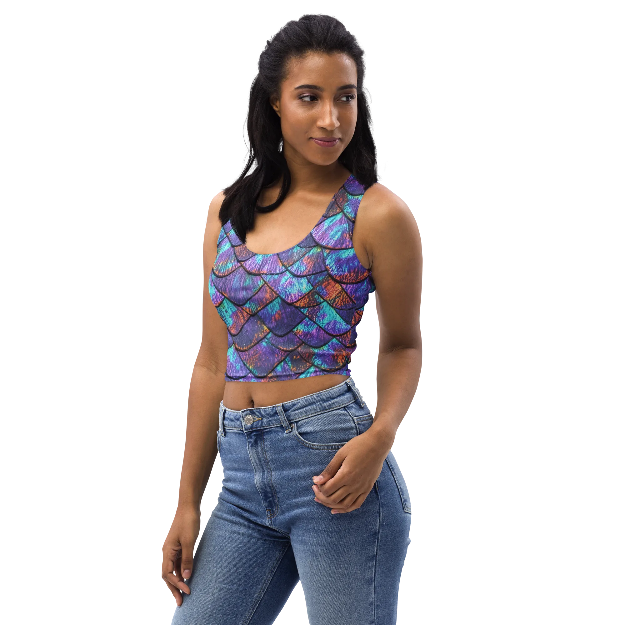 Aurora Scales on Crop Top — Left Front