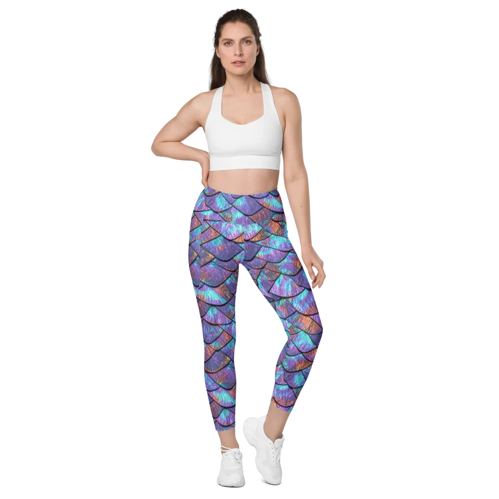 Aurora Scales on Leggings with Pockets — Front