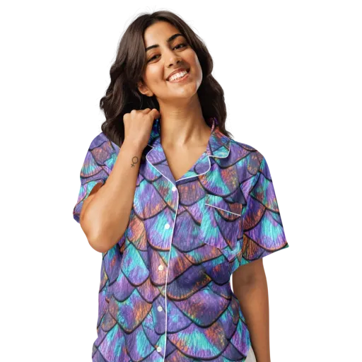 Aurora Scales on a Women's Short Sleeve Pajama Top