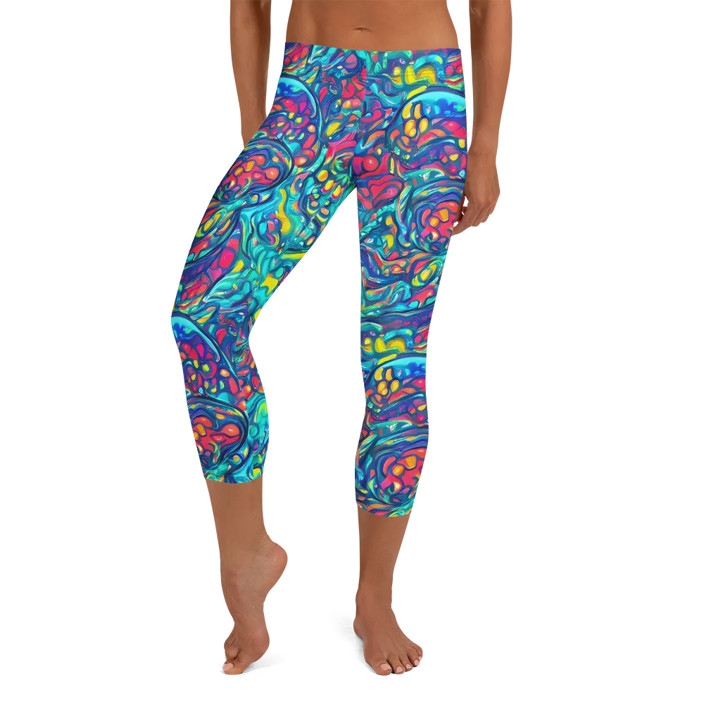 Turbulent Jewel on Capri Leggings — Front