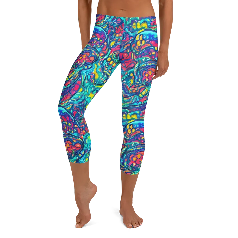 Turbulent Jewel on Capri Leggings — Front