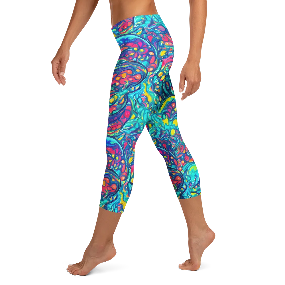 Turbulent Jewel on Capri Leggings — Left