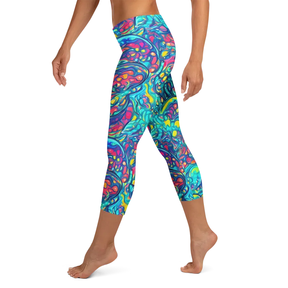 Turbulent Jewel on Capri Leggings — Left