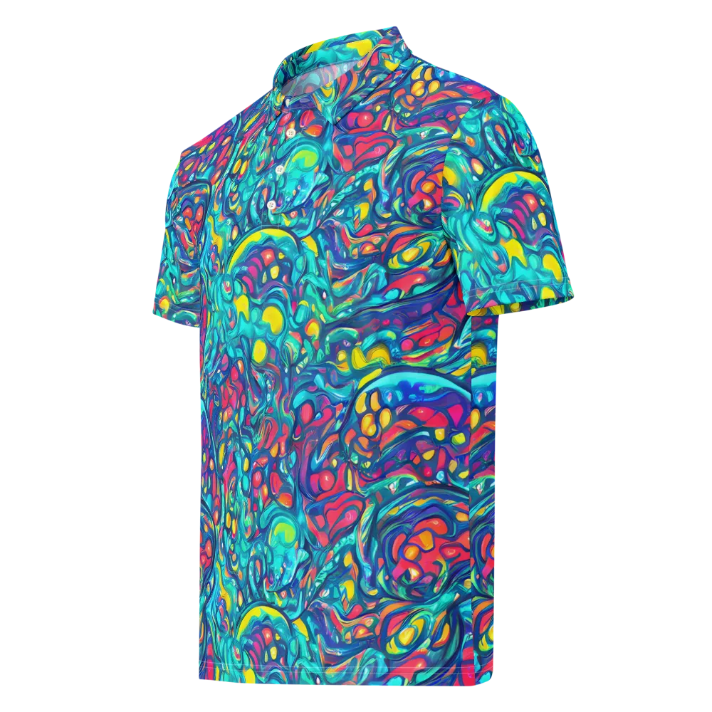 Turbulent Jewel on Men's Slim Fit Polo Shirt — Left Front
