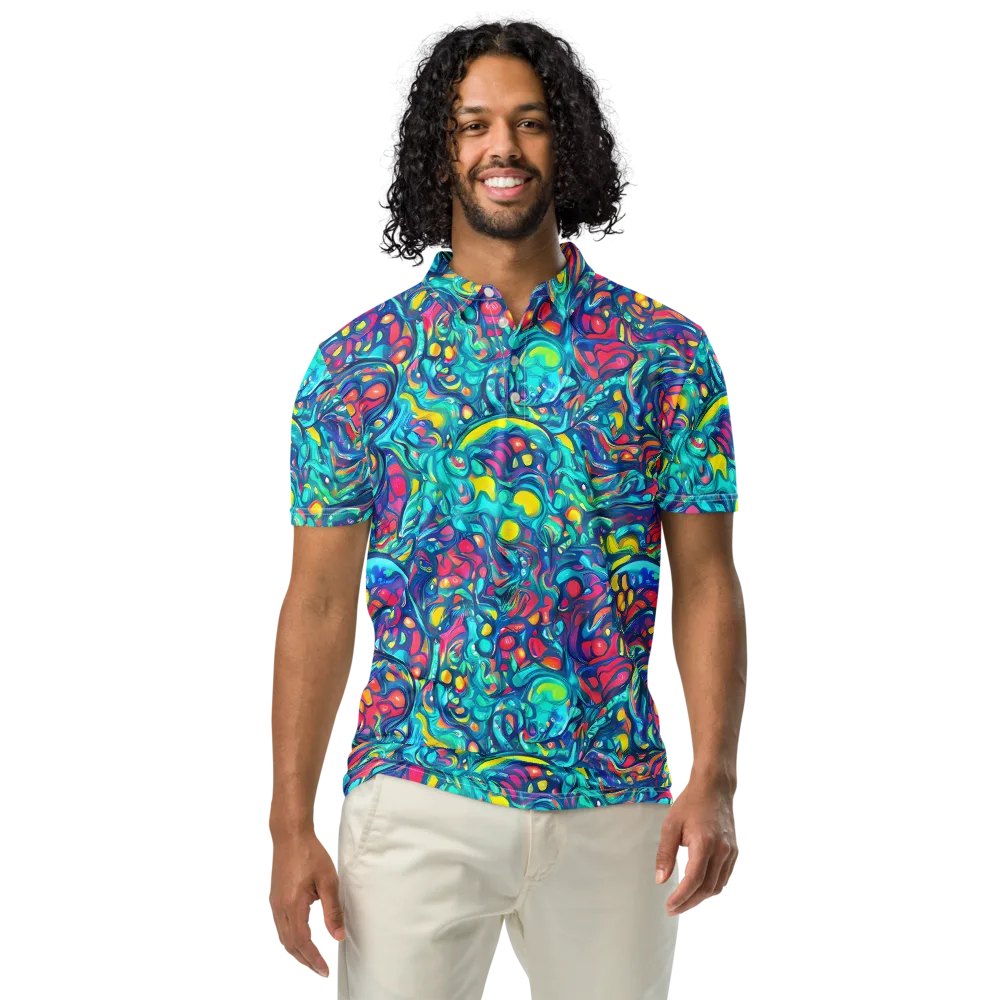 Turbulent Jewel on Men's Slim Fit Polo Shirt — Front