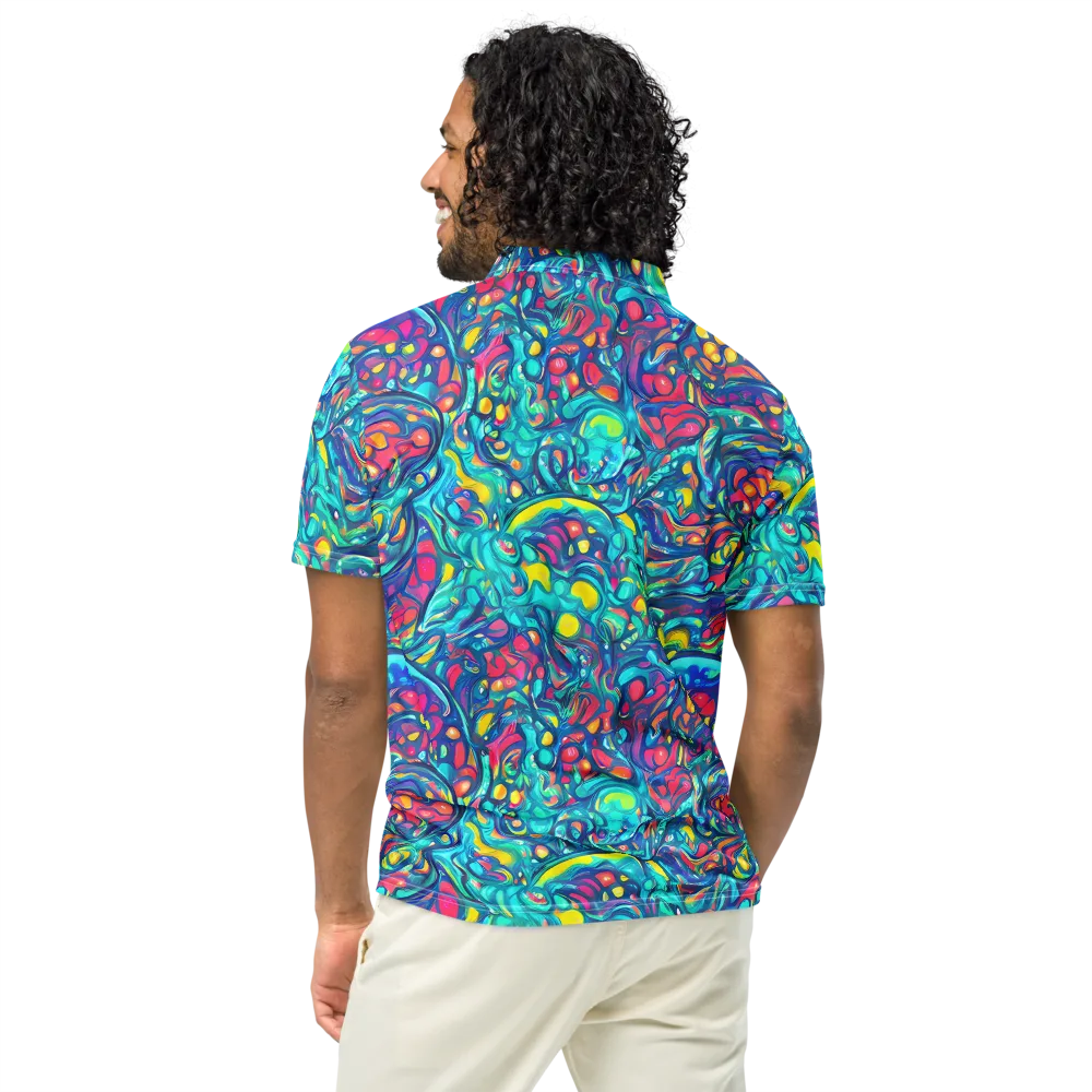 Turbulent Jewel on Men's Slim Fit Polo Shirt — Back