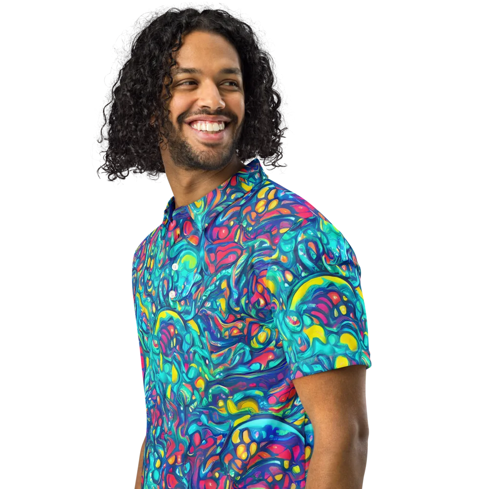 Turbulent Jewel on Men's Slim Fit Polo Shirt — Left Front