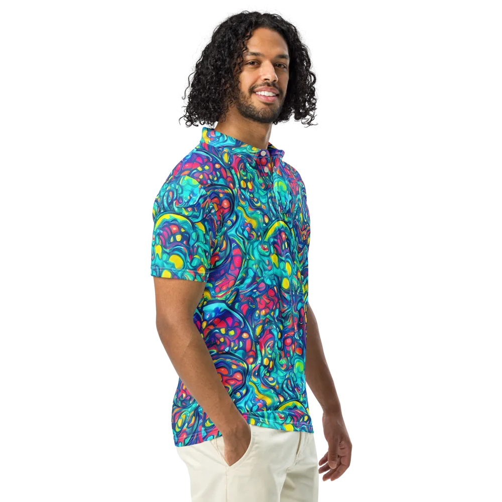 Turbulent Jewel on Men's Slim Fit Polo Shirt — Right Front