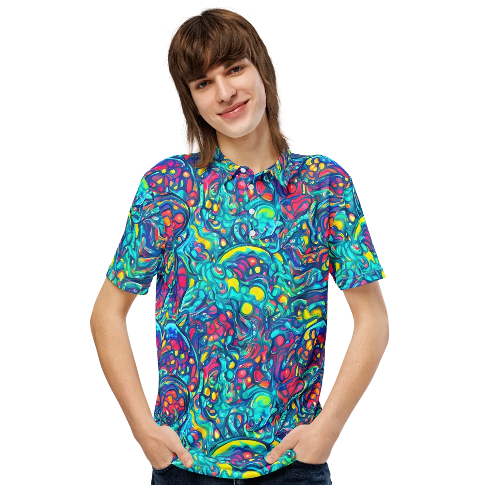 Turbulent Jewel on Men's Slim Fit Polo Shirt — Front