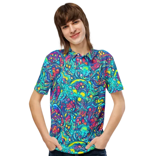Turbulent Jewel on a Men's Slim Fit Polo Shirt
