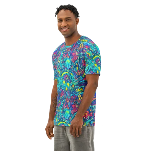 Turbulent Jewel on a Men's Cotton Crew Neck T-Shirt