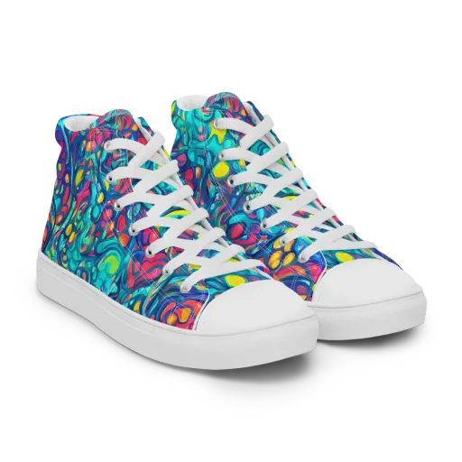 Turbulent Jewel on a Men's High Top Canvas Shoes