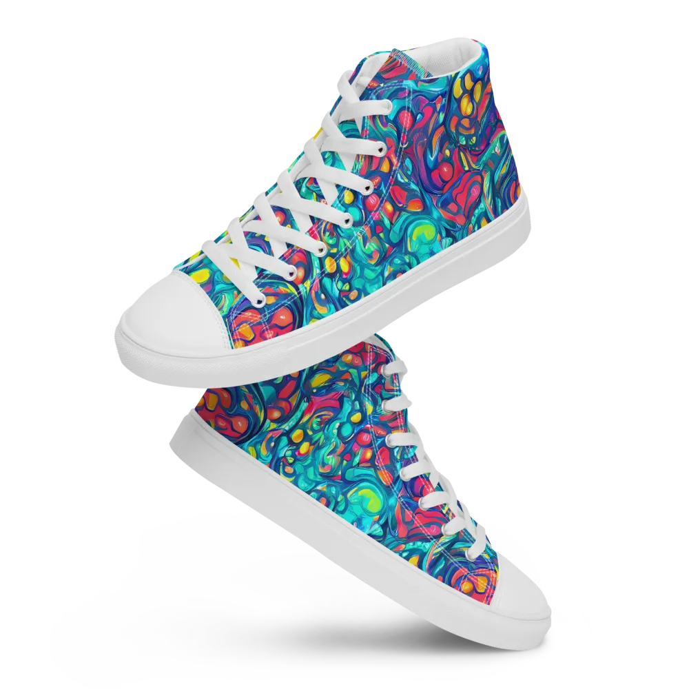 Turbulent Jewel on Men's High Top Canvas Shoes — Front