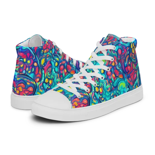 Turbulent Jewel on a Women's High Top Canvas Shoes