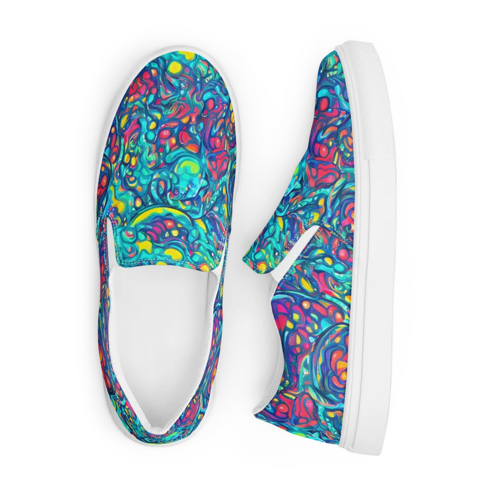 Turbulent Jewel on Men's Slip-On Canvas Shoes — Front