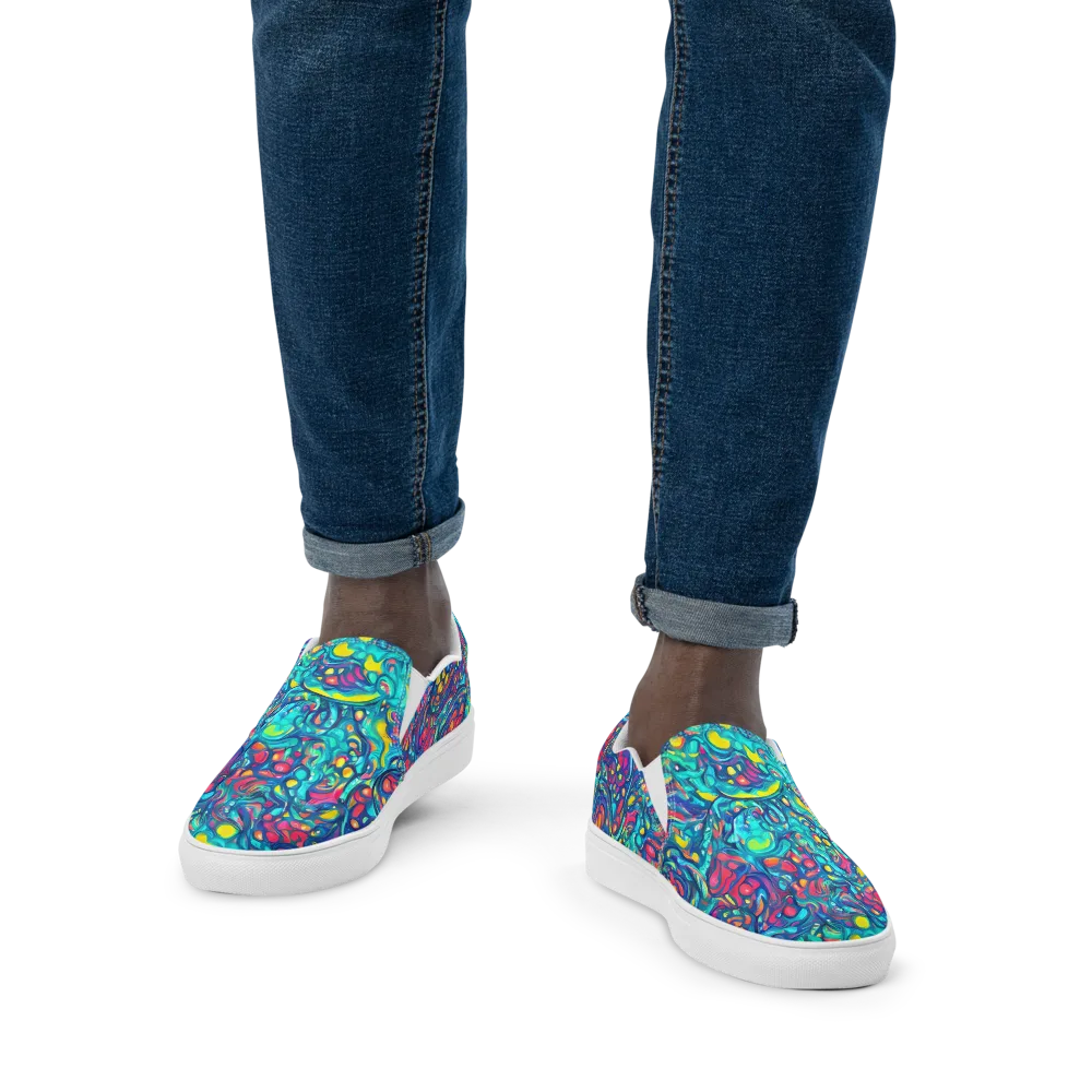 Turbulent Jewel on Men's Slip-On Canvas Shoes — Front