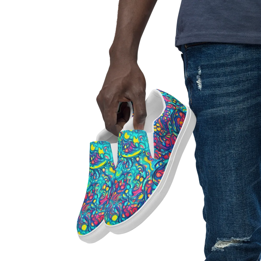 Turbulent Jewel on Men's Slip-On Canvas Shoes — Left Front