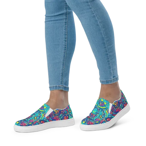 Turbulent Jewel on a Women's Slip-On Canvas Shoes