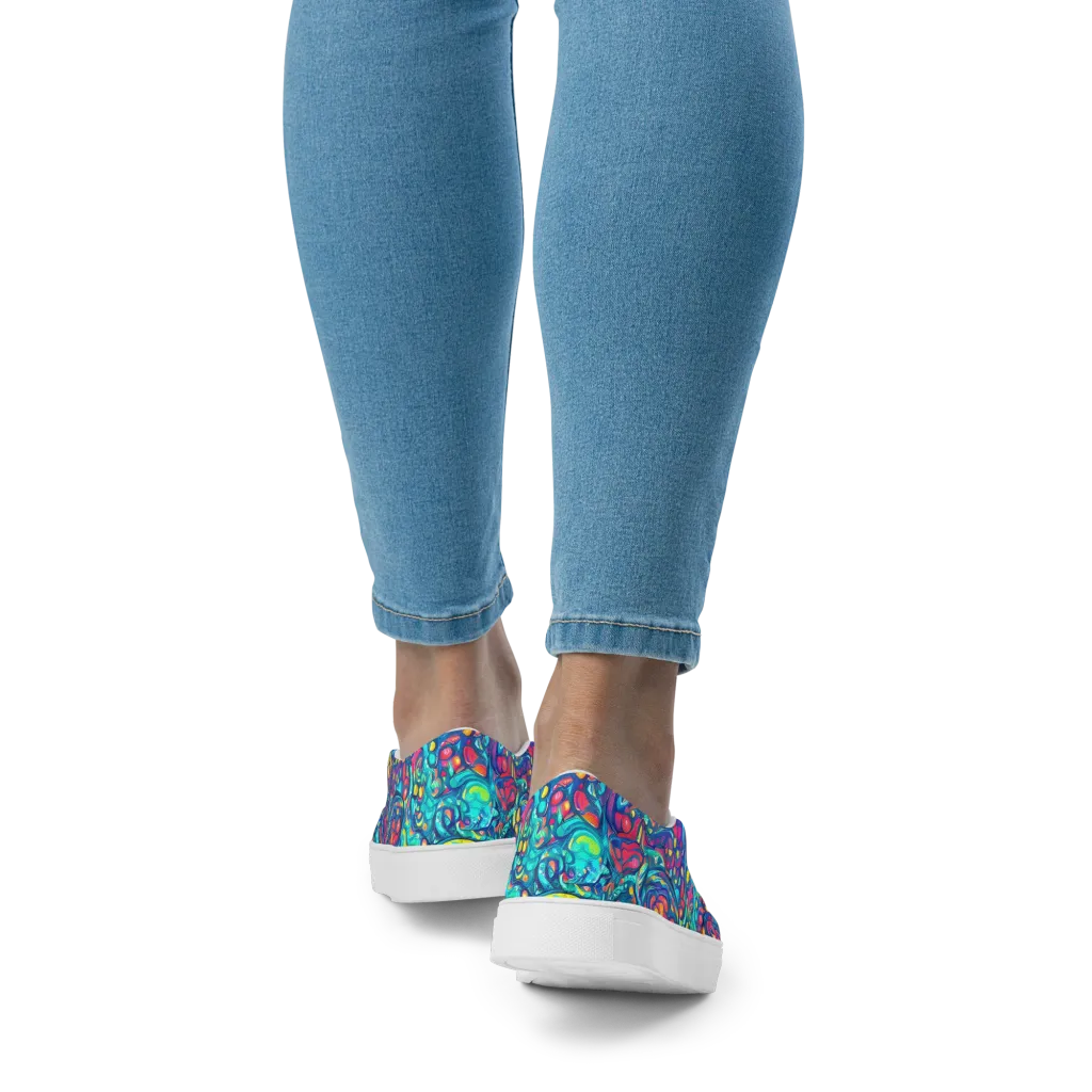 Turbulent Jewel on Women's Slip-On Canvas Shoes — Back