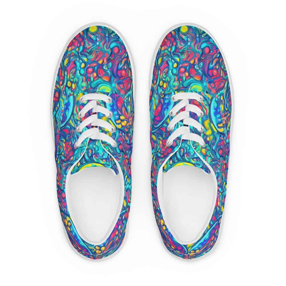 Turbulent Jewel on Men's Lace-Up Canvas Shoes — Front