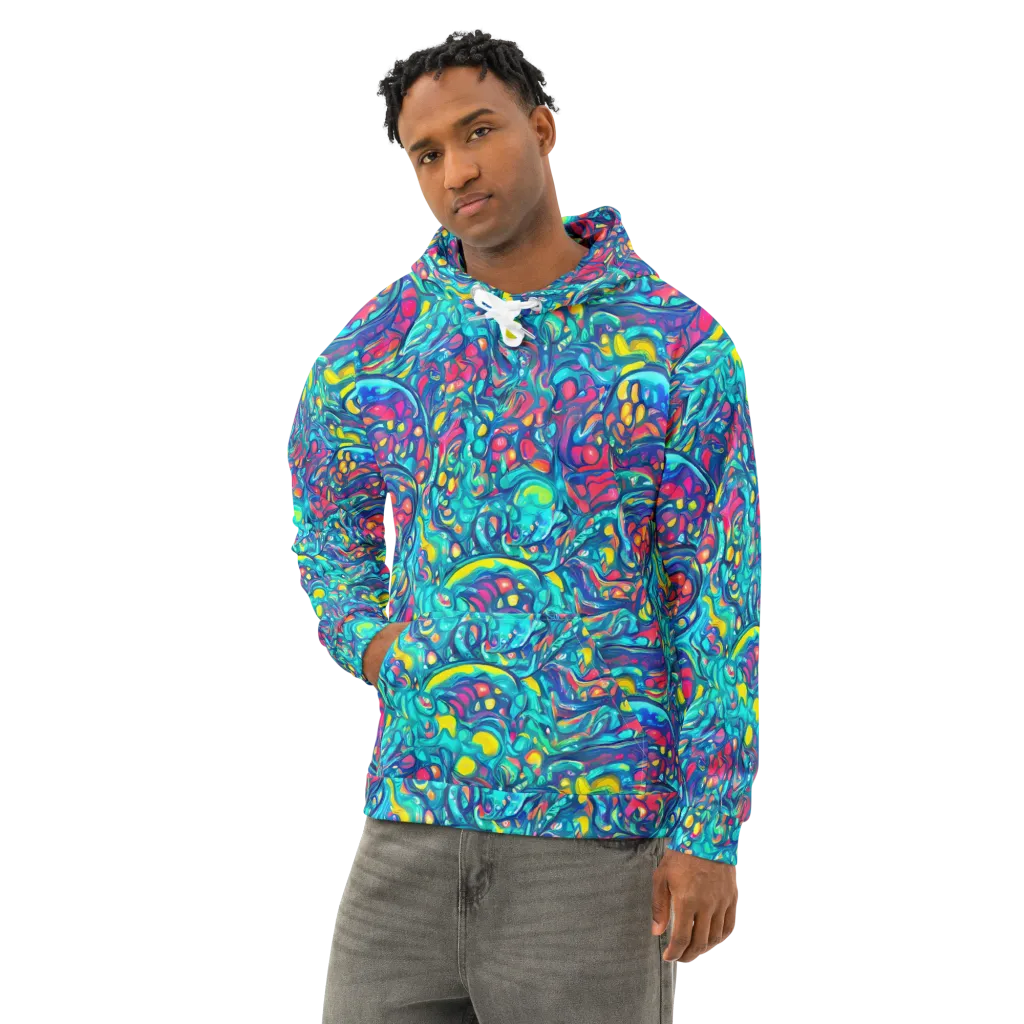 Turbulent Jewel on Cotton Hoodie — Left Front