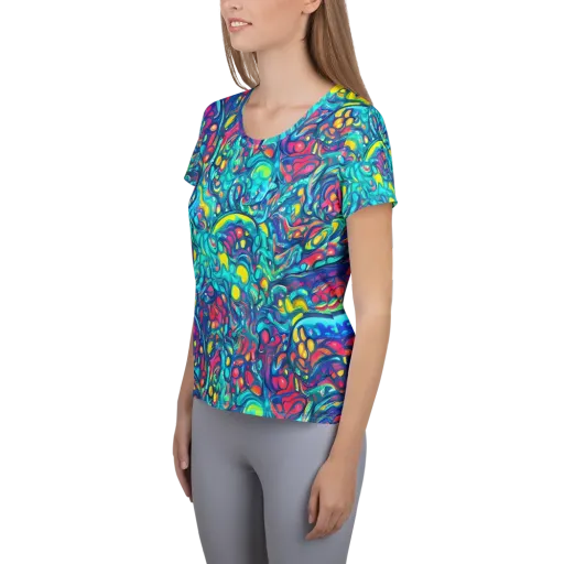 Turbulent Jewel on a Women's Athletic T-Shirt