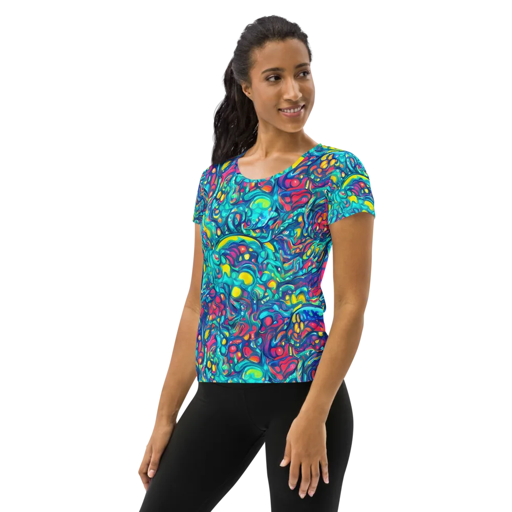 Turbulent Jewel on Women's Athletic T-Shirt — Left