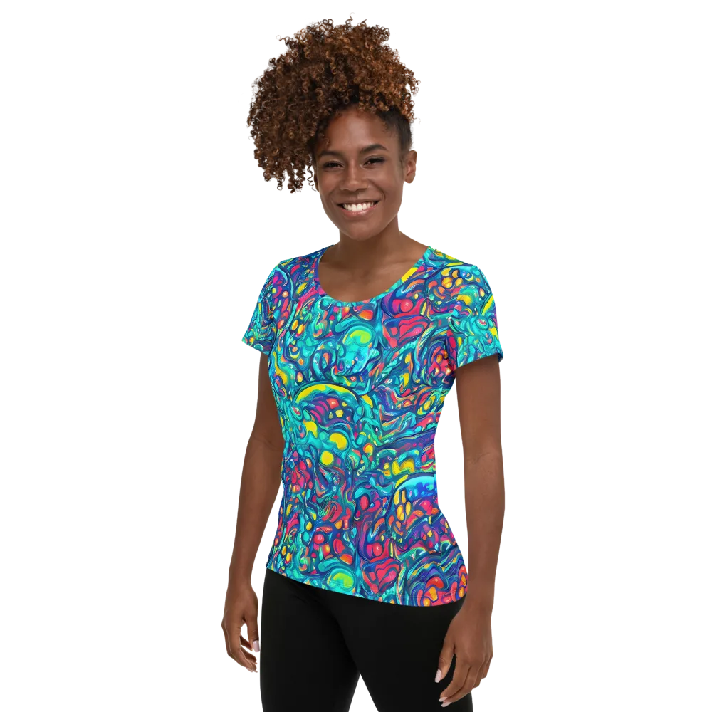 Turbulent Jewel on Women's Athletic T-Shirt — Left
