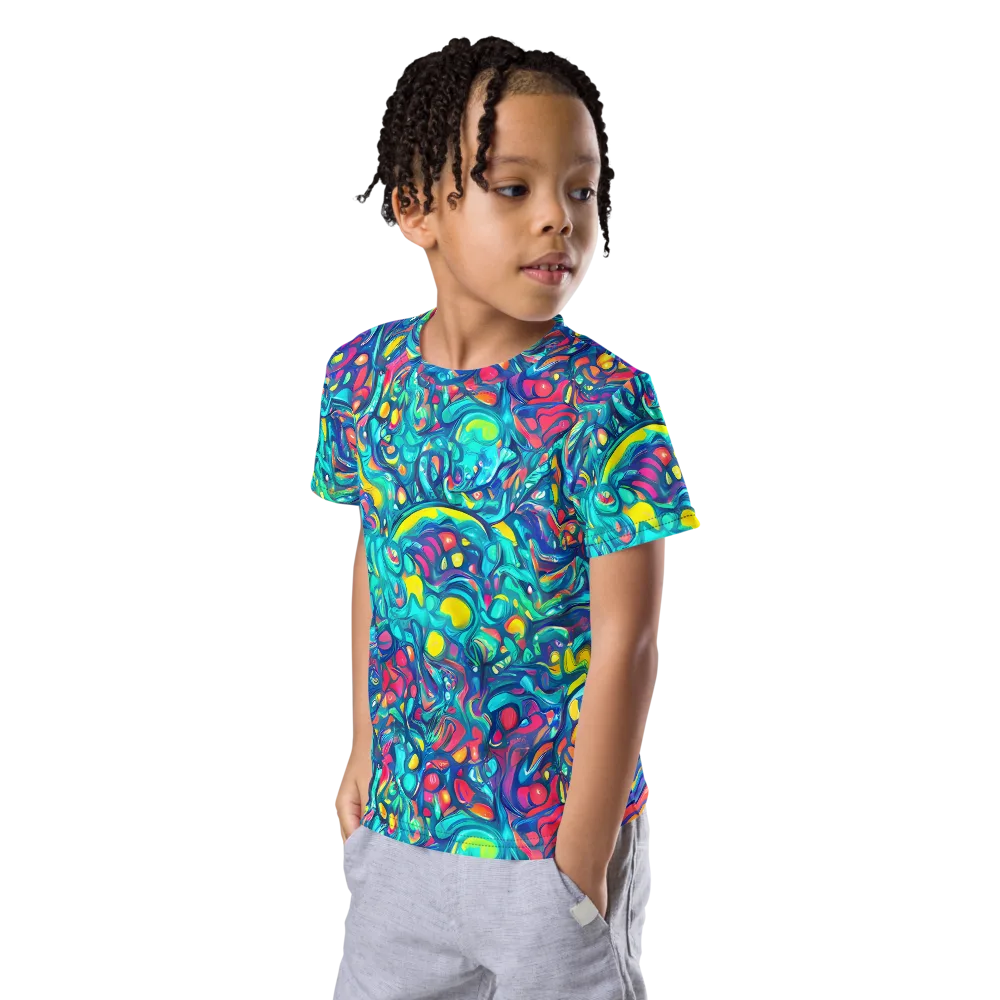 Turbulent Jewel on Kids Crew Neck T-Shirt — Left Front