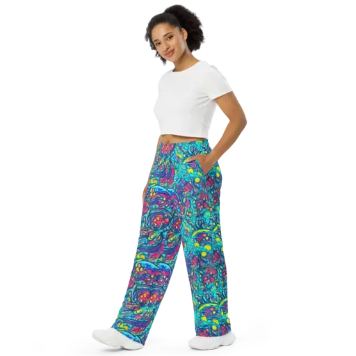 Turbulent Jewel on a Wide-Leg Pants