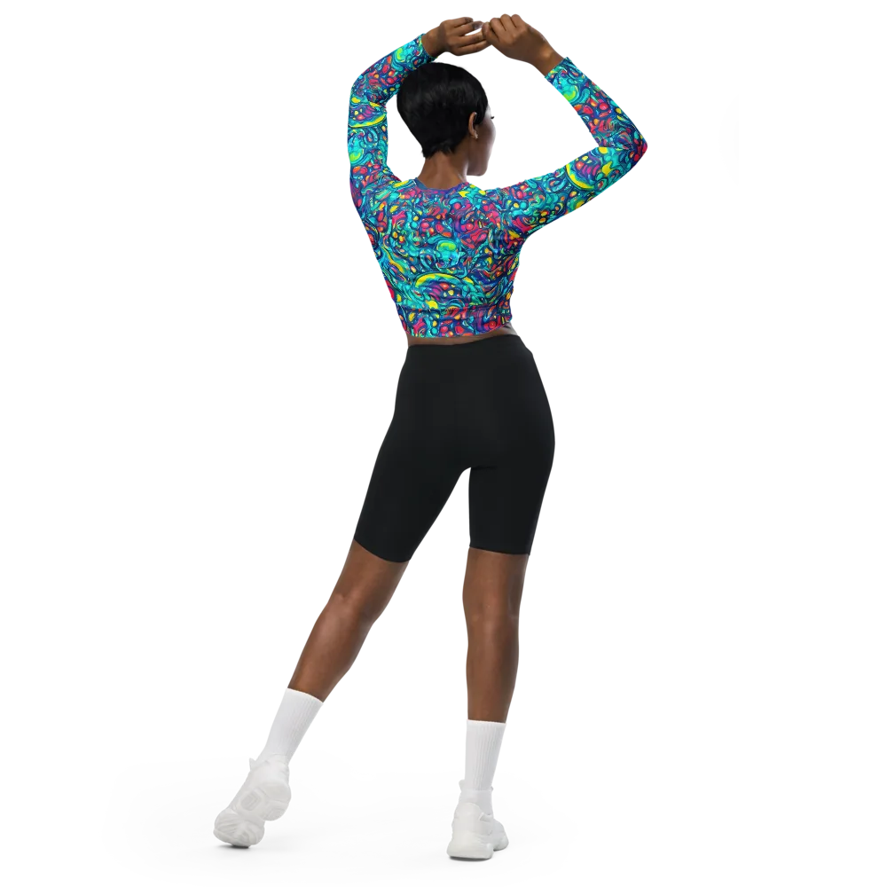 Turbulent Jewel on Long Sleeve Crop Top — Back