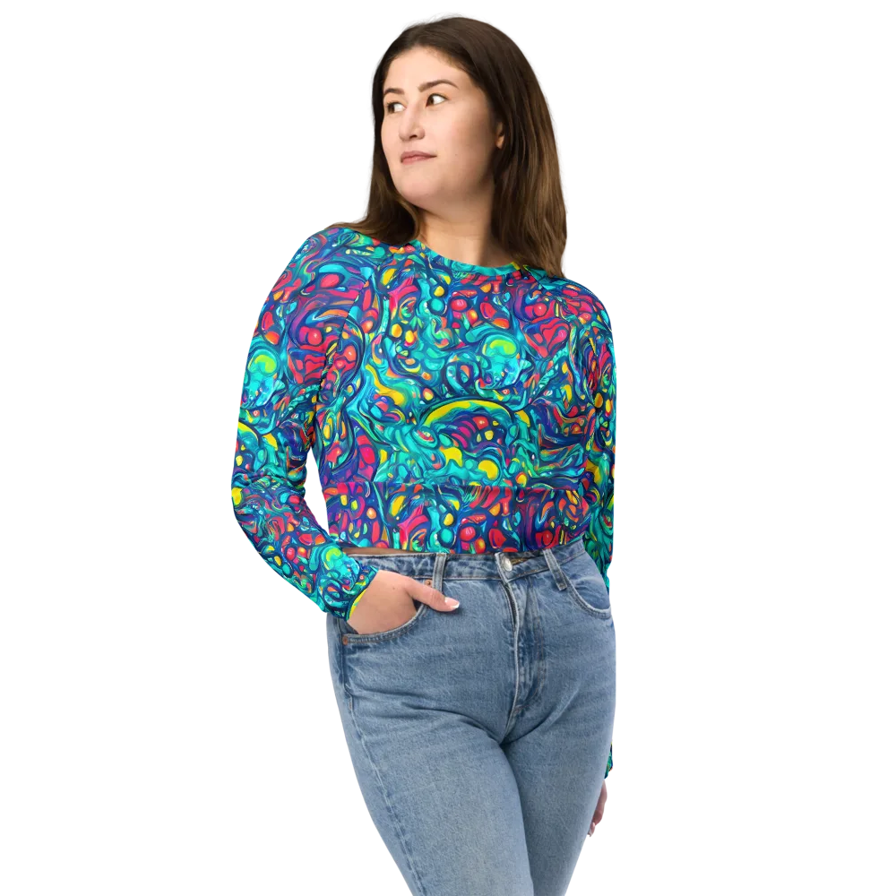 Turbulent Jewel on Long Sleeve Crop Top — Front