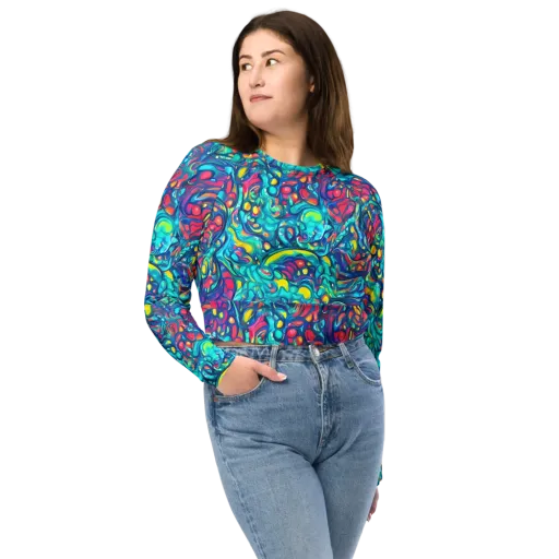 Turbulent Jewel on a Long Sleeve Crop Top