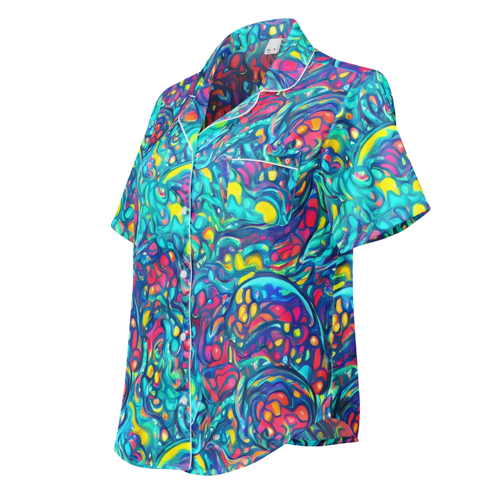 Turbulent Jewel on Women's Short Sleeve Pajama Top — Left Front