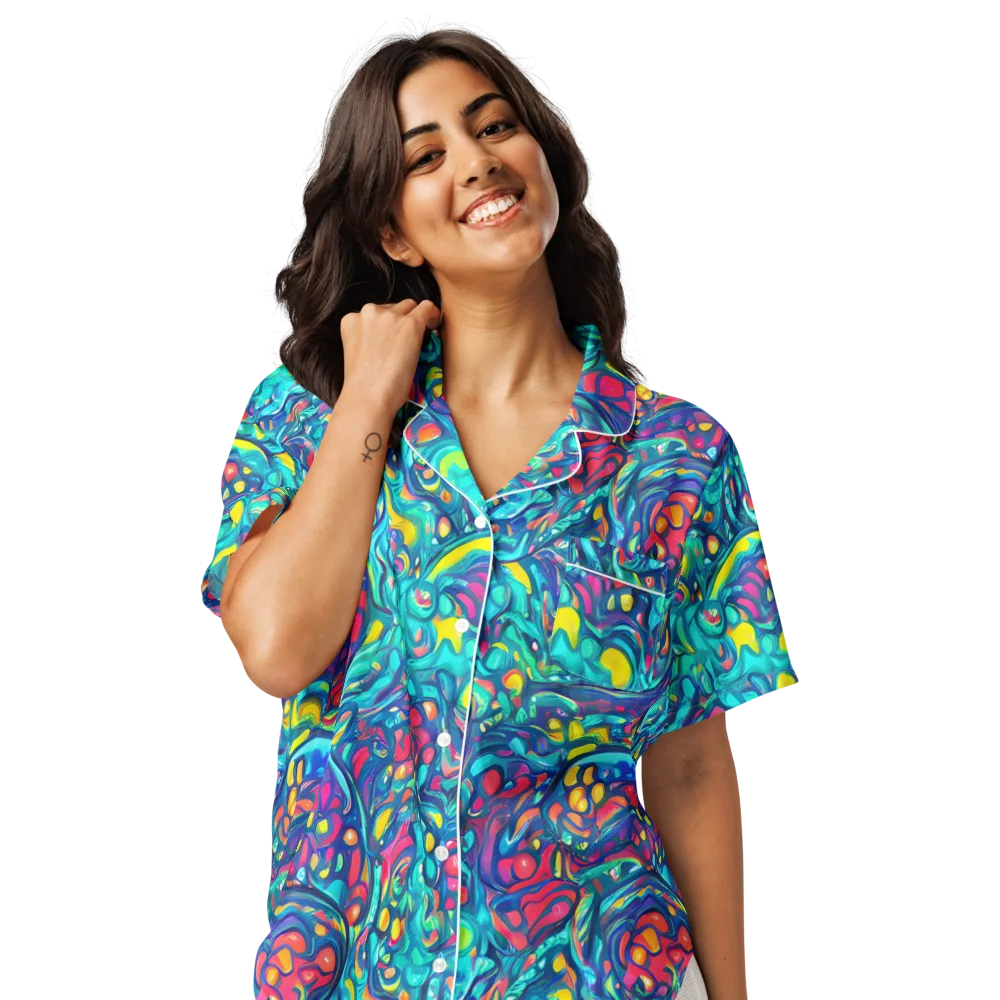 Turbulent Jewel on Women's Short Sleeve Pajama Top — Front
