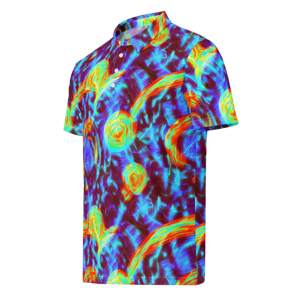 Cyan Fever on Men's Slim Fit Polo Shirt — Left Front