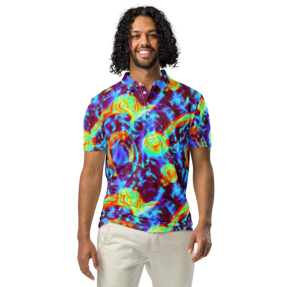 Cyan Fever on Men's Slim Fit Polo Shirt — Front