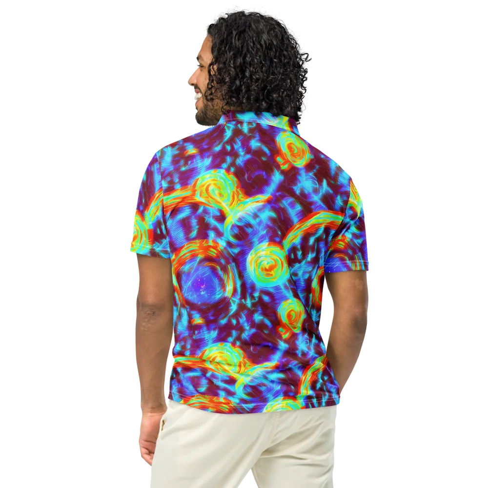 Cyan Fever on Men's Slim Fit Polo Shirt — Back