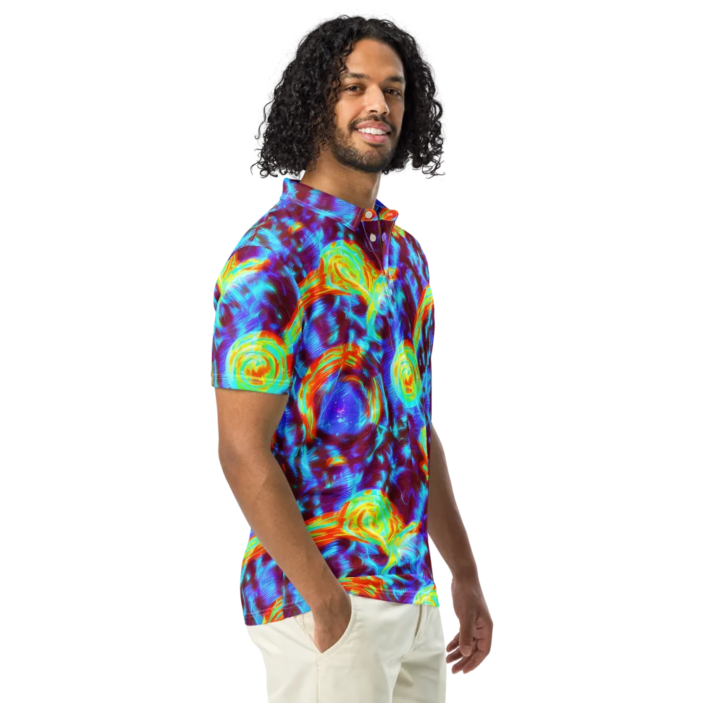 Cyan Fever on Men's Slim Fit Polo Shirt — Right Front