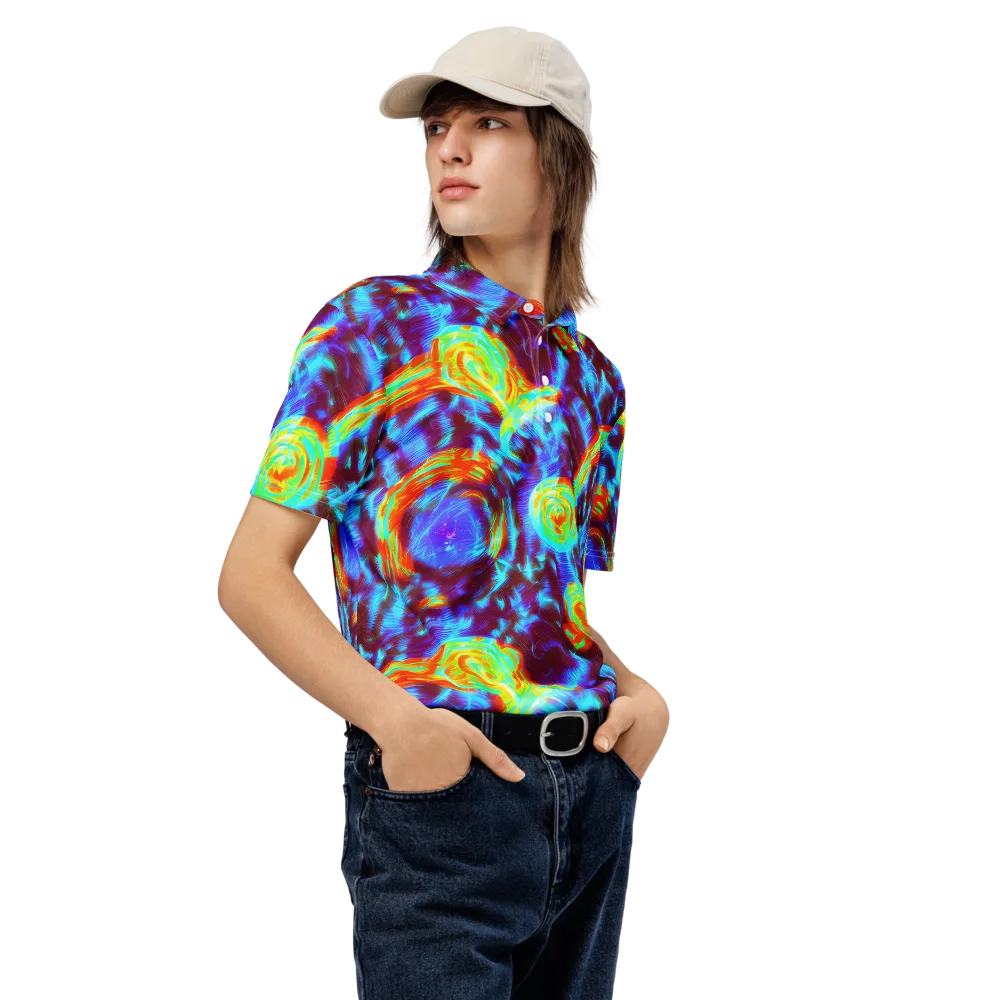 Cyan Fever on Men's Slim Fit Polo Shirt — Right Front