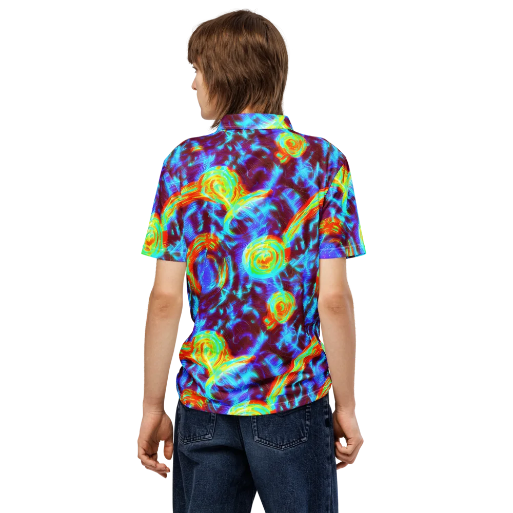 Cyan Fever on Men's Slim Fit Polo Shirt — Back
