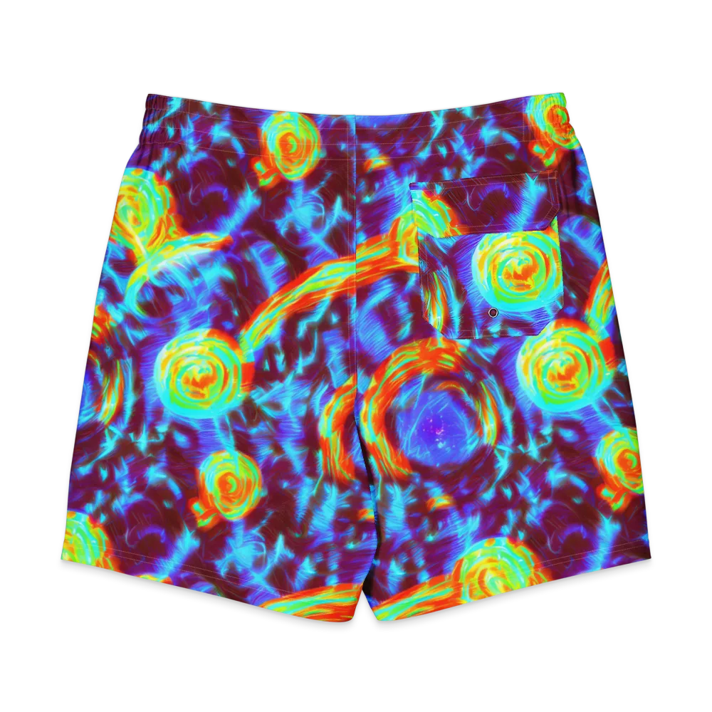 Cyan Fever on Men's Board Shorts — Back