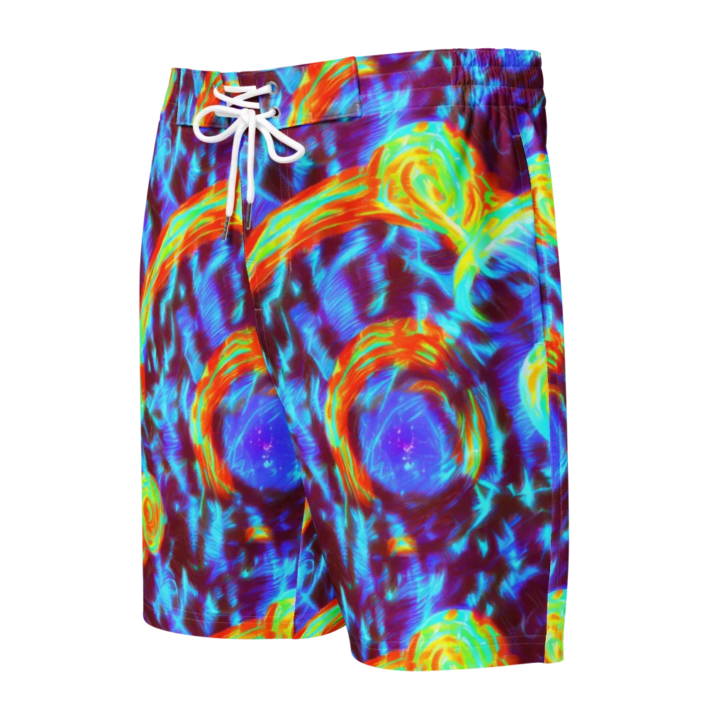 Cyan Fever on Men's Board Shorts — Front